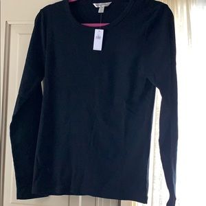 Banana Republic black ribbed long sleeve tee